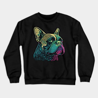 French Bulldog - Frenchie Watercolor Painting Portrait Art Crewneck Sweatshirt